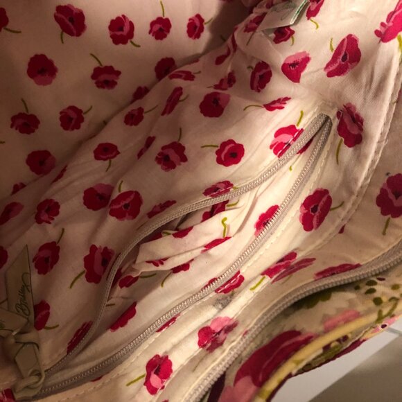 Vera Bradley women pink and lime handbag, 12 x 9 x 5 - Picture 8 of 16